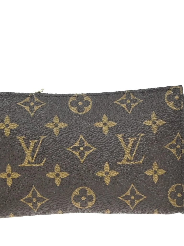 Louis Vuitton Logo Bucket Pm Pouch Bag Monogram Leather Brown France 66kp603